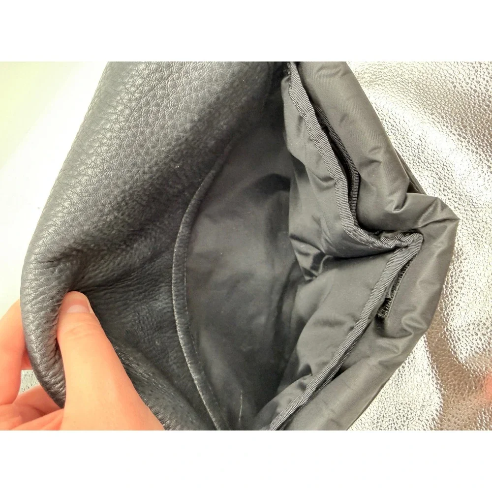 Tory Burch Thea Messenger Diaper Bag Black Nylon Leather Trim Changing Pad‎